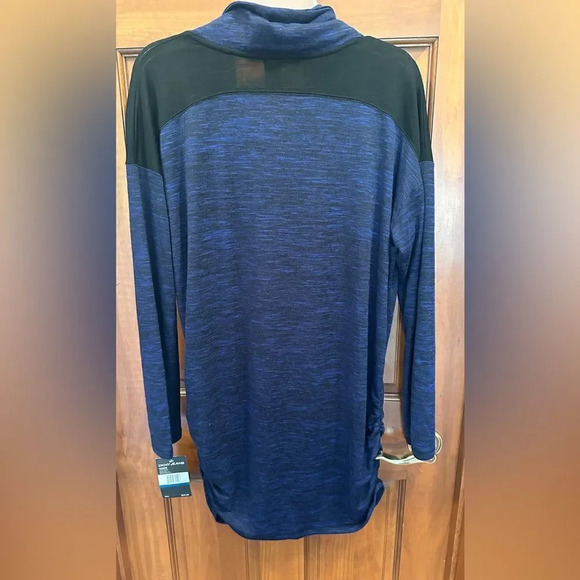DKNY Jeans Sweater Women XL blue Marled Cowl Neck Pullover Adult Casual. NWT - Picture 2 of 4